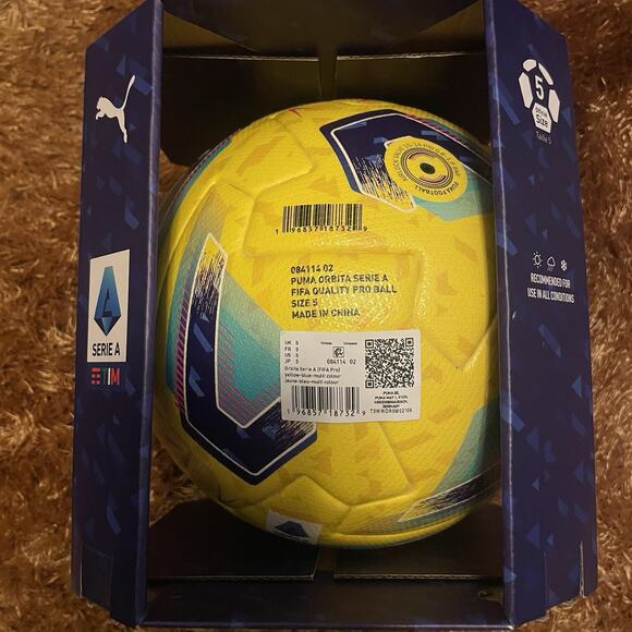 Puma Orbita Serie A FIFA Quality Pro Soccer Ball Yellow 084114-02 Size 5 New - Picture 4 of 6